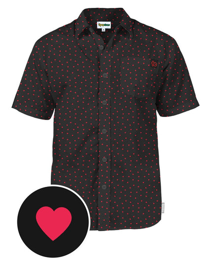 Men's Confetti Heart Button Down Shirt