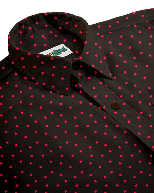 Men's Confetti Heart Button Down Shirt