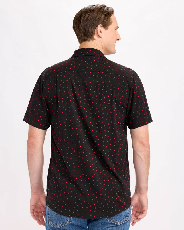 Men's Confetti Heart Button Down Shirt