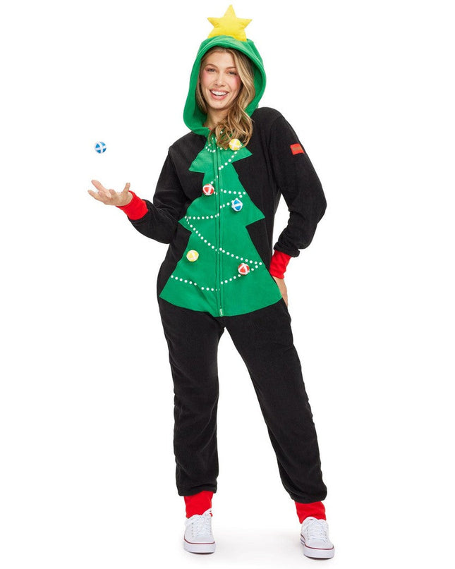 Women's Christmas Tree Toss Game Jumpsuit