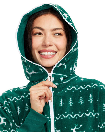 Women's Green Fair Isle Jumpsuit