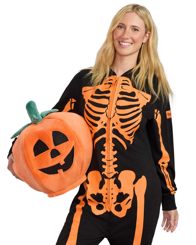 Women's Pumpkin Head Skeleton Costume