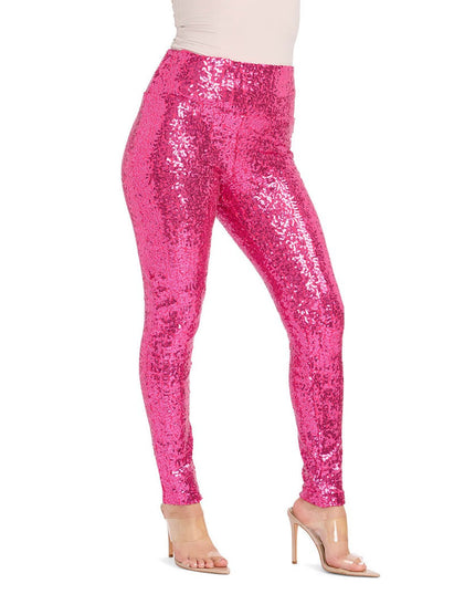 Pink Sequin High Waisted Leggings