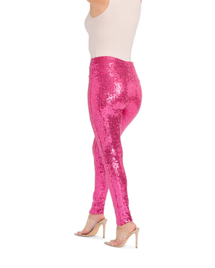 Pink Sequin High Waisted Leggings