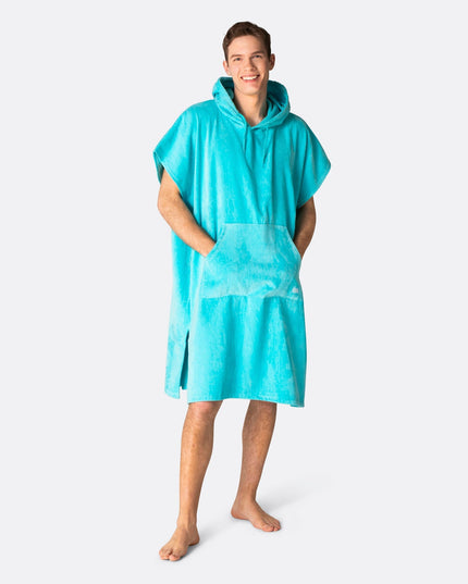 Coral Blue Towel Poncho