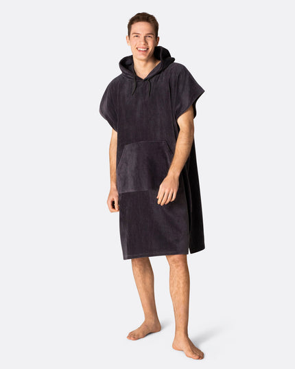 Charcoal Grey Towel Poncho for Adults | Versatile Summer Wear