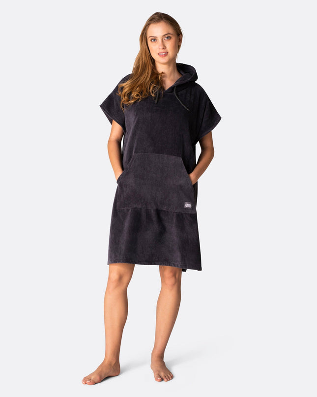 Charcoal Grey Towel Poncho for Adults | Versatile Summer Wear