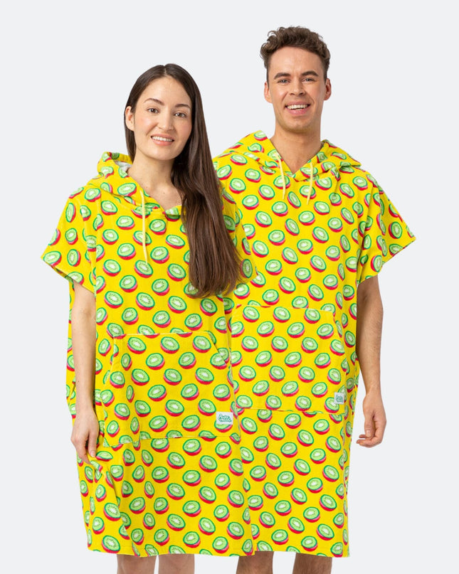 Tropical Kiwi Towel Poncho for Adults | Vibrant Summer Accessory
