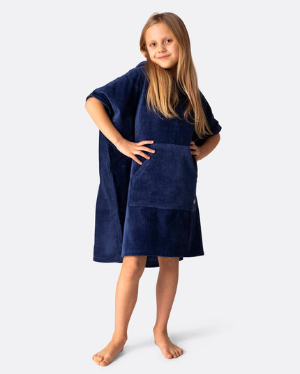 Kids' Navy Towel Poncho