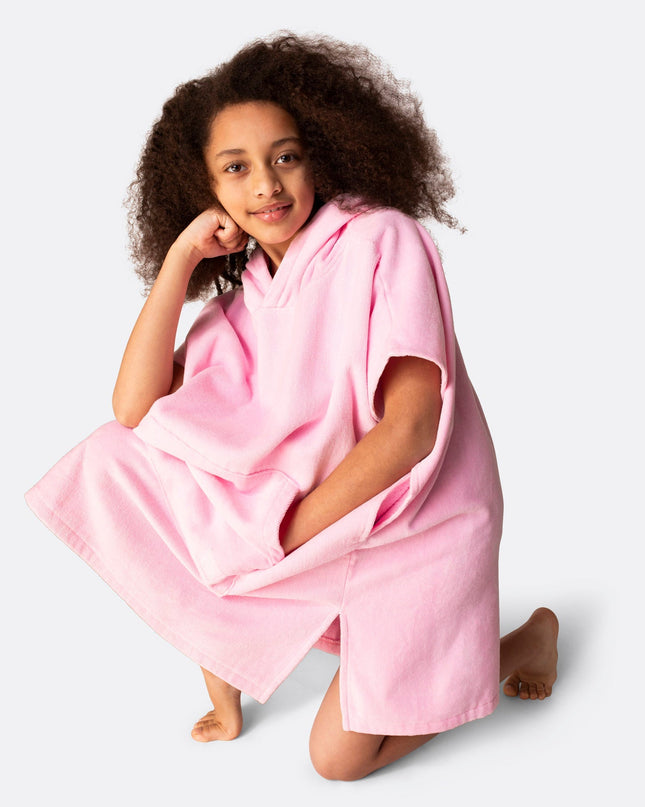Kids Bubblegum Pink Towel Poncho