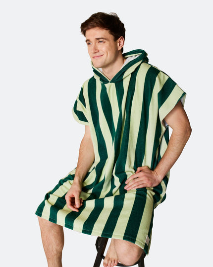 Striped Green Towel Poncho