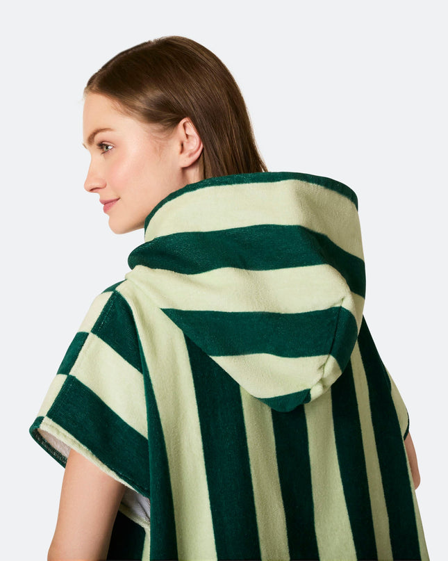 Striped Green Bath Poncho