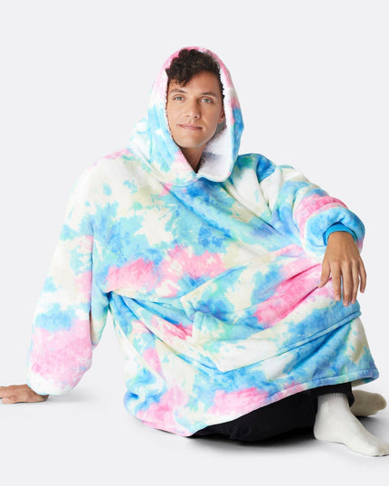 Tie Dye Blue HappyHoodie - Stylish Loungewear