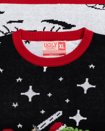 Santa Riding T-Rex Ugly Christmas Sweater