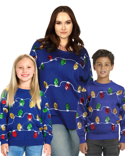 Matching Christmas Lights Family Christmas Sweaters