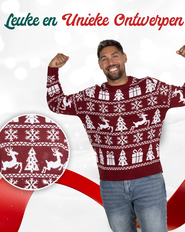 Christmas Sweater Marius for Women in Cozy Bordeaux Red