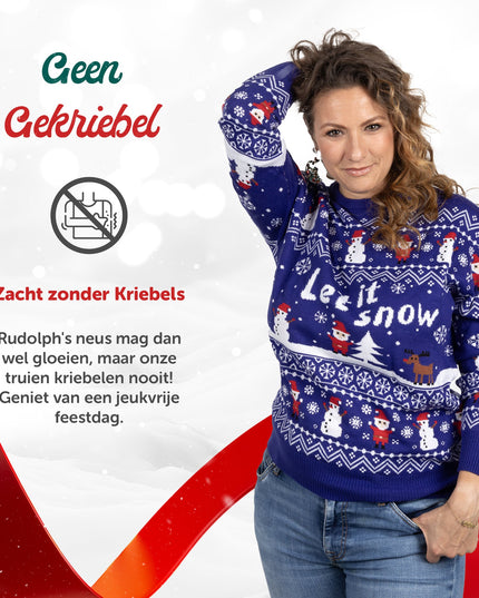 Christmas Sweater Marius for Women with Let it Snow Design