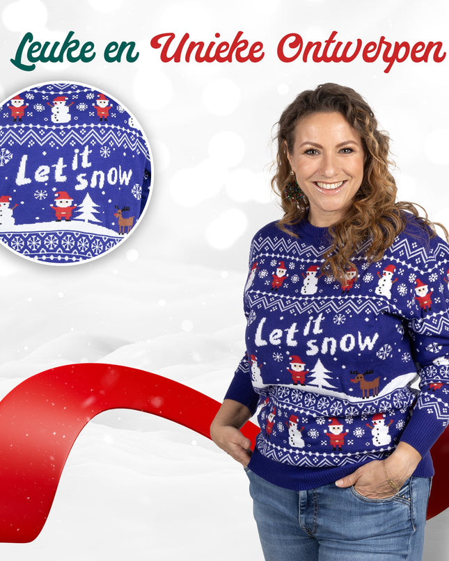 Christmas Sweater Marius for Women with Let it Snow Design