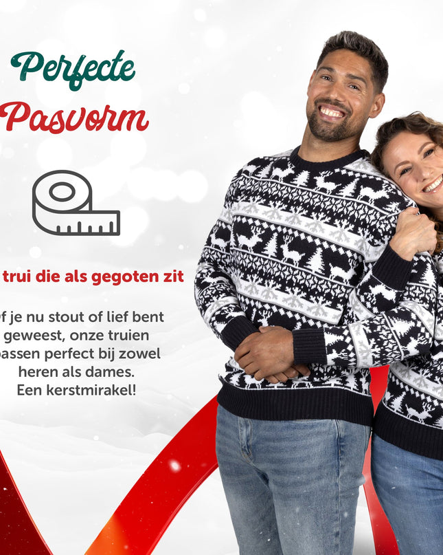 Christmas Sweater Marius for Women in Modern Blue & White