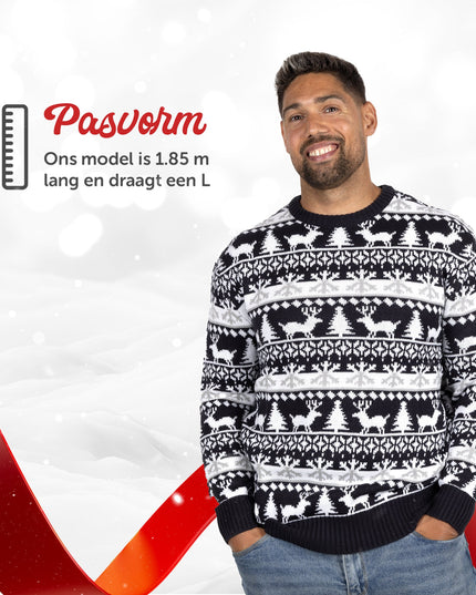 Christmas Sweater Marius for Women in Modern Blue & White