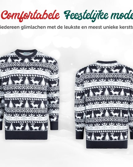 Christmas Sweater Marius for Women in Modern Blue & White