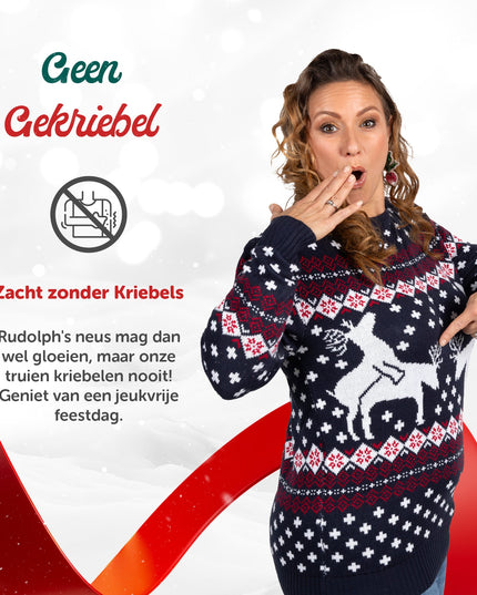 Christmas Sweater Marius for Women with Playing Reindeer Design