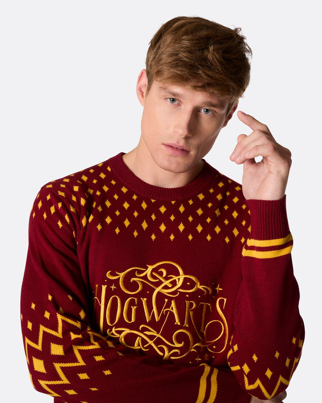 Men's Hogwarts Christmas Sweater for Magical Celebrations