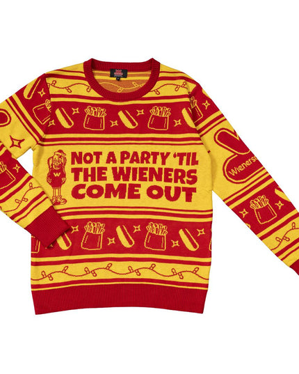 Wienerschnitzel "Not a Party 'Til the Wieners Come Out" Sweater