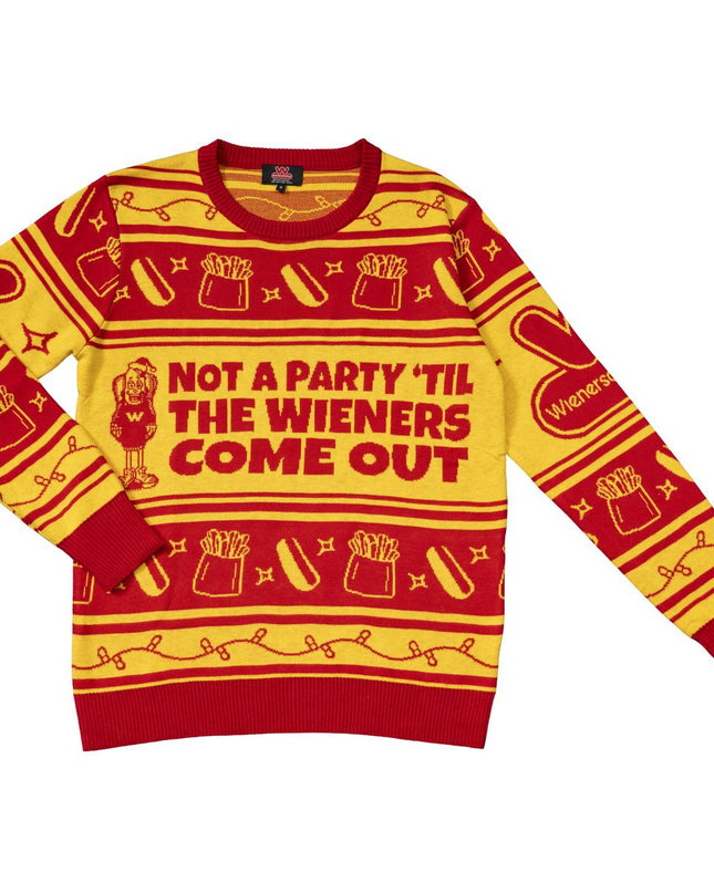Wienerschnitzel "Not a Party 'Til the Wieners Come Out" Sweater