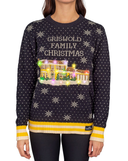Women's Griswold Family Christmas Sweater with LED Lights