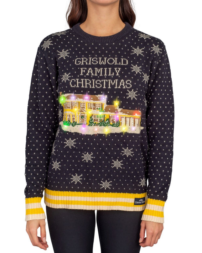Women's Griswold Family Christmas Sweater with LED Lights