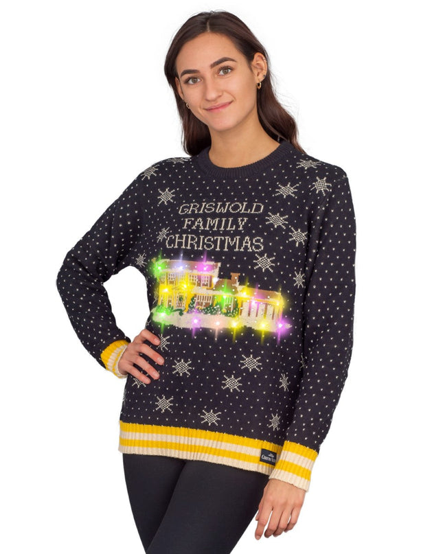 Women's Griswold Family Christmas Ugly Sweater with LED Lights