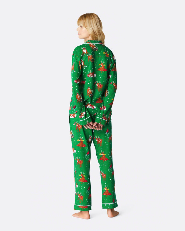 Women's Reindeer Collared Christmas Pyjamas