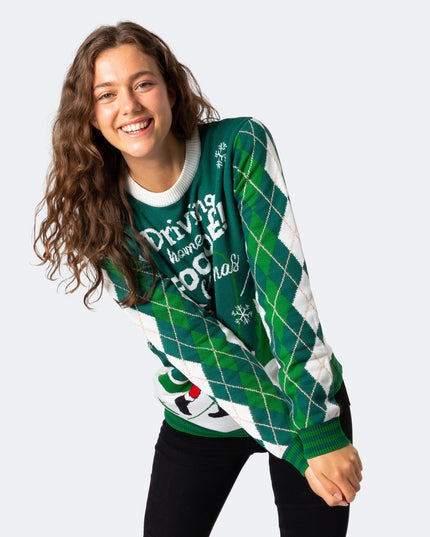 Women's Santa Golfer Christmas Sweater