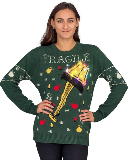 Women's A Christmas Story Fragile Leg Lamp Sweater