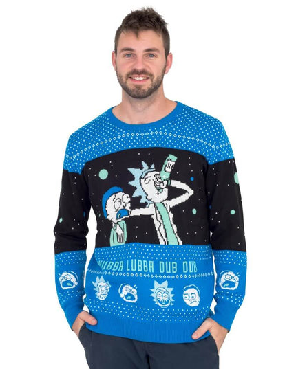 Wubba Lubba Dub Dub Rick and Morty Ugly Christmas Sweater