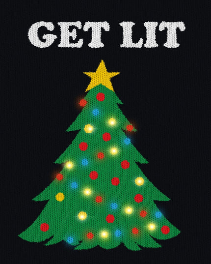 Men's Get Lit Light Up Big and Tall Ugly Christmas Sweater