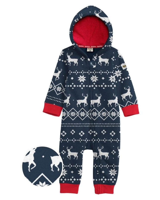 Baby Girl's Blue Reindeer Jumpsuit