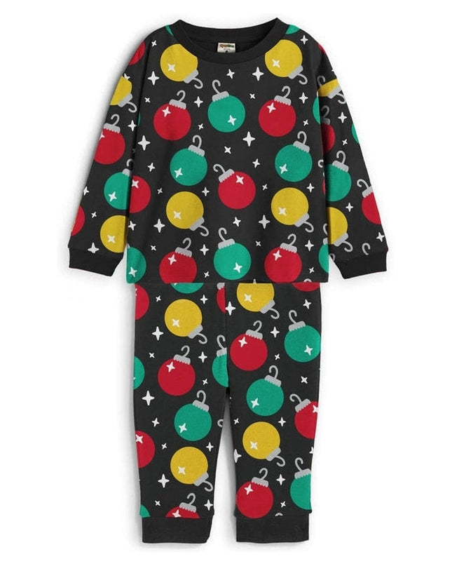 Toddler Boy's Ornaments Crew Neck Pajama Set