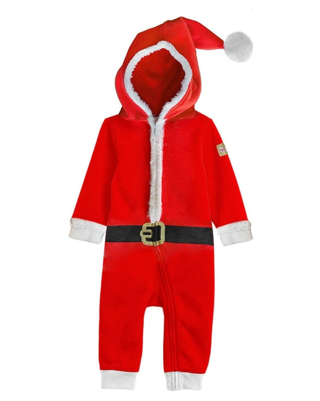 Baby Boy's Santa Jumpsuit With Fur