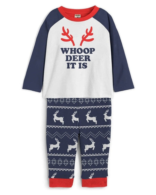Baby Girl's Whoop Deer It Is Crew Neck Pajama Set