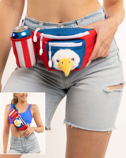 Bald Eagle Fanny Pack with Drink Holder