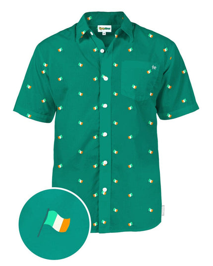 Men's Irish Flag All Over Button Down Shirt