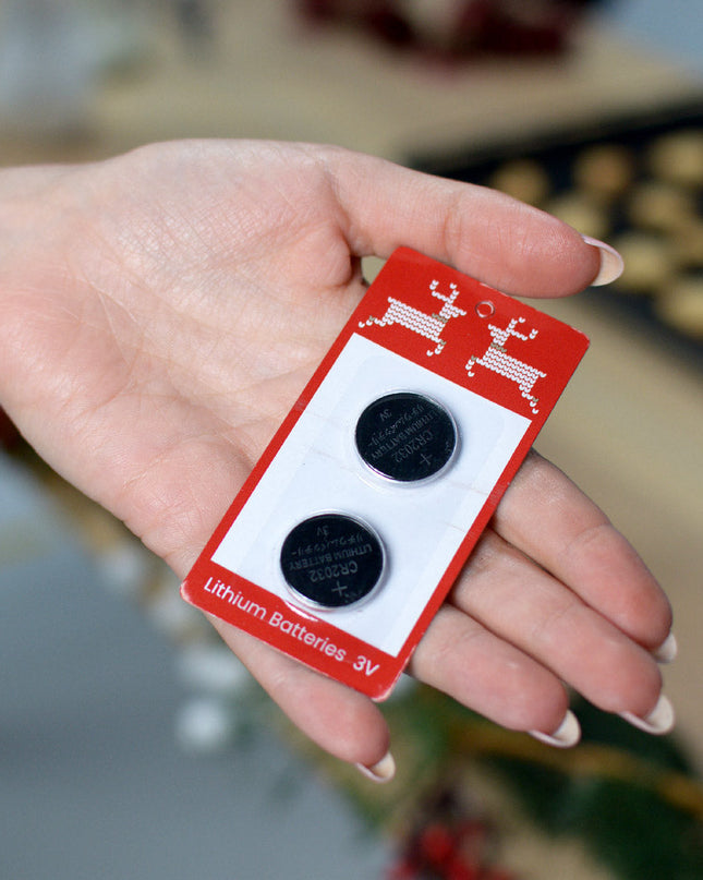 Extra Set of 2 Special Batteries for LED Christmas Sweaters