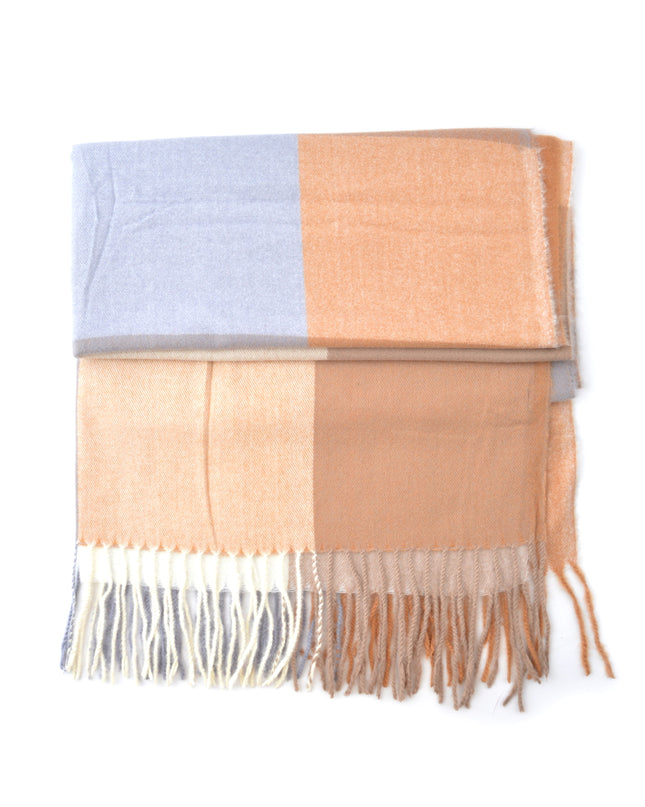 Beige-Gray Plaid Scarf