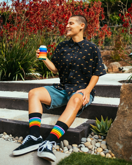 Black Rainbow All The Way Button Down Shirt