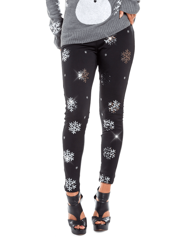 Sequined Snowflake Leggings