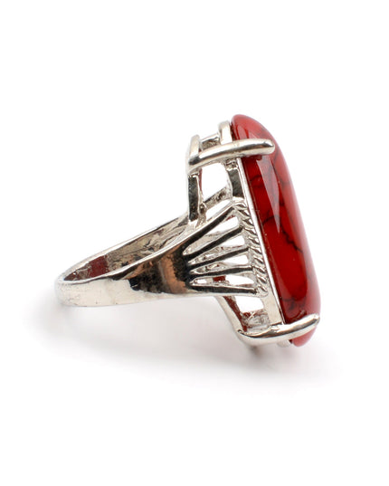 Red Boho Ring - Festive Accessory for the Holidays