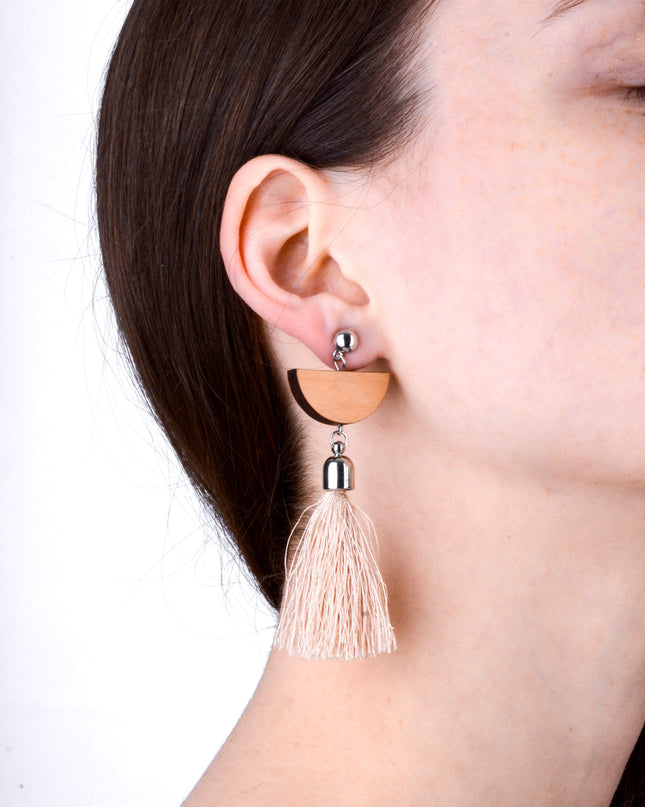 Tassel Wooden Earrings