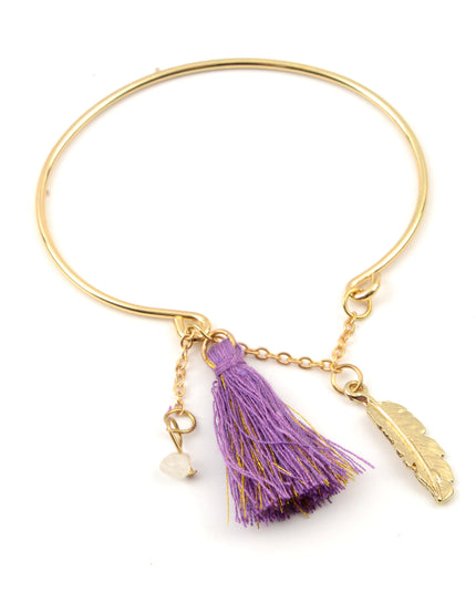 Purple Pom Pom Bracelet